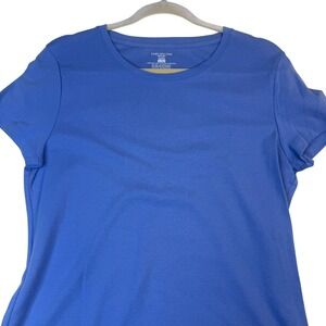 JONES NEW YORK SPORT Petite XL Blue Crew Neck Short Sleeve Cotton Tee Shirt